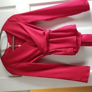 Max Studio Cranberry Red Tie Back Blouse - Size XS - NWT